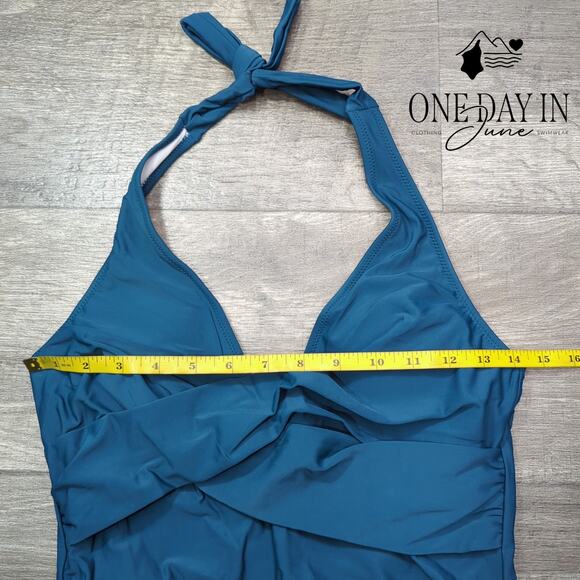 Aleumdr Cross Front Halter One Piece Swimsuit Size M - Picture 4 of 6